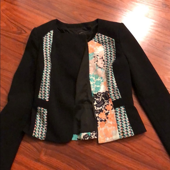 BCBG Maxazria zip blazer/jacket floral print - Picture 2 of 5